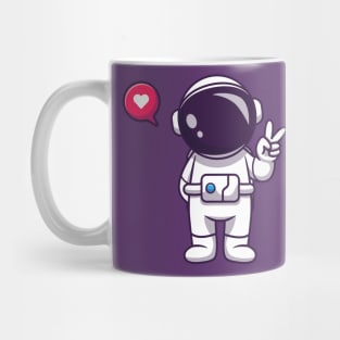 Cute Astronaut - Spaceman Peace Sign Mug